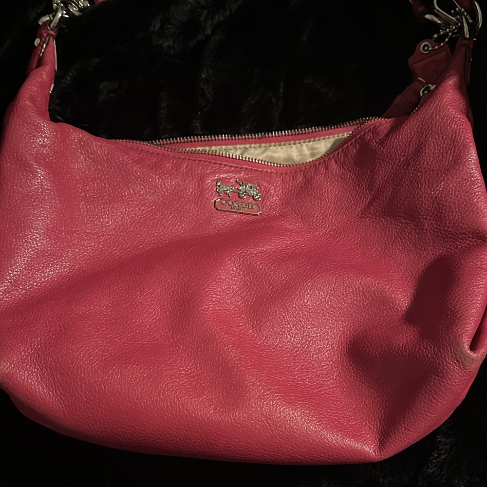 Coach Vibrant Pink Leather Shoulder Bag